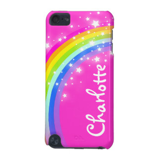 "Your name" (9 letter) rainbow pink girl ipod case