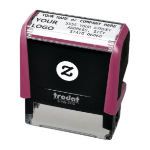 Your Name Address Logo Stamp - Custom Font / Color