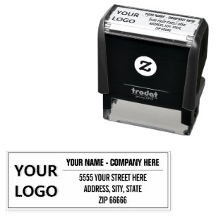 Your Name Address Stamp Example with Logo or Photo