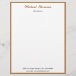 Your Name Address Website Gold Framed Letterhead<br><div class="desc">Custom Colors and Font - Your Name Profession Address Contact Information Personal / Business Modern Framed Design Letterhead - Add Your Name - Company / Profession - Title / Address / Contact Information - Website / E-mail / Phone / more - Choose / add your favorite font - text /...</div>