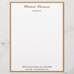 Your Name Address Website Gold Framed Letterhead
