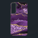 Your Name Agate Purple Violet Gold Marble Gift Samsung Galaxy S22  Case<br><div class="desc">Agate Purple Violet Gold Glitter Geode Custom Name Sparkle Marble Personalized Birthday - Anniversary or Wedding Gift / Suppliest - Add Your Name - Text or Remove - Make Your Special Gift - Resize and move or remove and add text / elements with customization tool. Design by MIGNED. Please see...</div>