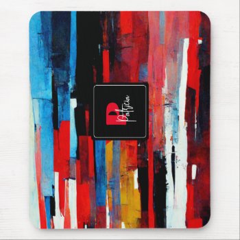 Your Name And Initial Abstract Colorful Mouse Pad by 85leobar85 at Zazzle