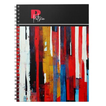Your Name And Initial Abstract Colorful Notebook by 85leobar85 at Zazzle