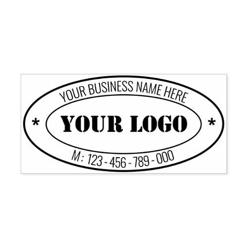 Your Name and Logo Business Oval Self_inking Stamp
