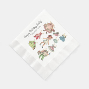 Your Name and Message Vintage doll Paper Napkin