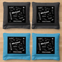 Your name and monogram custom pattern black