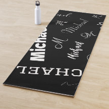 Your name and monogram custom pattern black