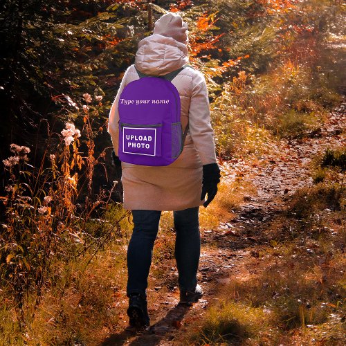Your Name and Photo on Purple Backpack