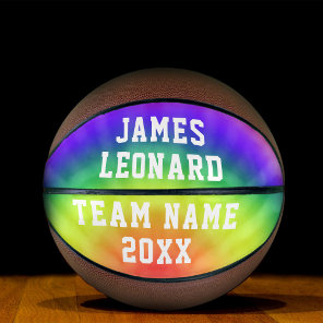 Your Name and Team Tie Dye Personalized Basketball