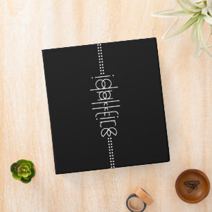 Your Name as Alien Glyphs Unique Black 3 Ring Binder