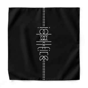 Your Name as Alien Glyphs Unique Black Bandana
