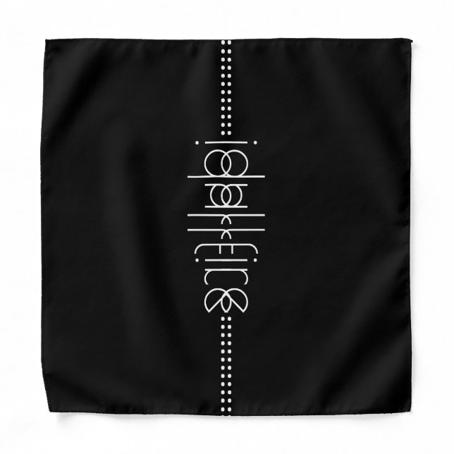 Your Name as Alien Glyphs Unique Black Bandana (Front)