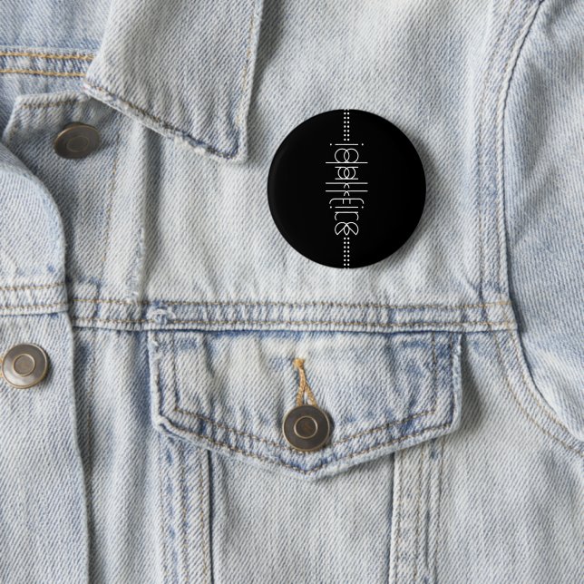 Your Name as Alien Glyphs Unique Black Button (In Situ)
