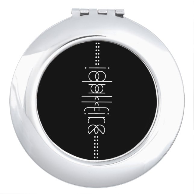 Your Name as Alien Glyphs Unique Black Compact Mirror (Front)