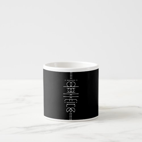 Your Name as Alien Glyphs Unique Black Espresso Cup