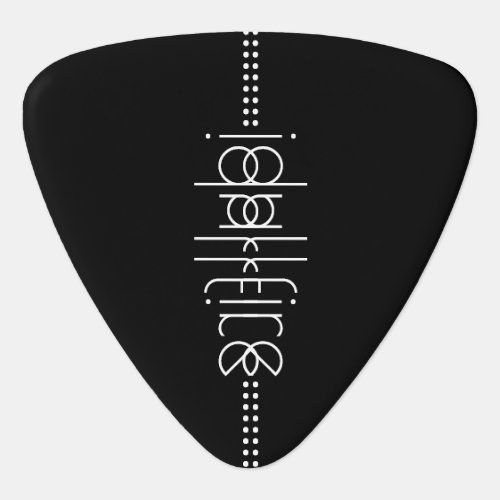 Your Name as Alien Glyphs Unique Black Guitar Pick