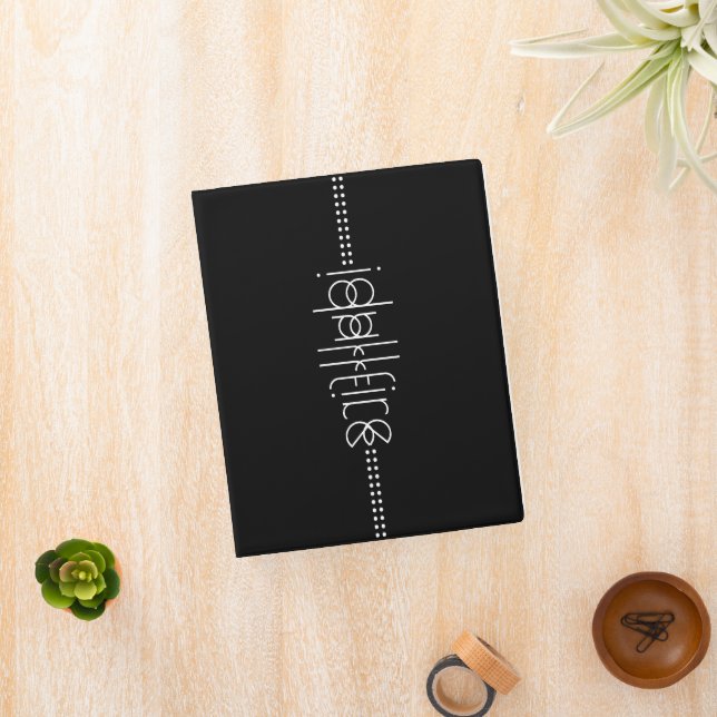 Your Name as Alien Glyphs Unique Black Mini Binder (InSitu)