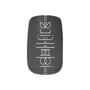 Your Name as Alien Glyphs Unique Black Minx Nail Art