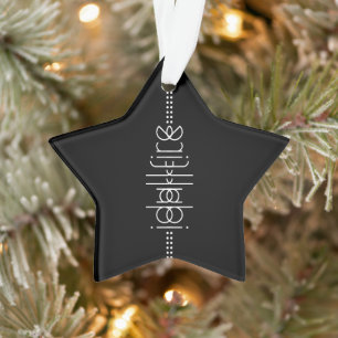 Your Name as Alien Glyphs Unique Black Ornament