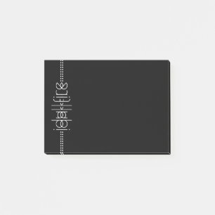 Your Name as Alien Glyphs Unique Black Post-it Notes