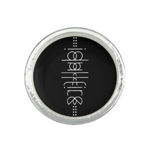 Your Name as Alien Glyphs Unique Black Ring
