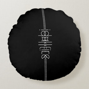 Your Name as Alien Glyphs Unique Black Round Pillow