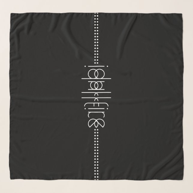 Your Name as Alien Glyphs Unique Black Scarf (Front)