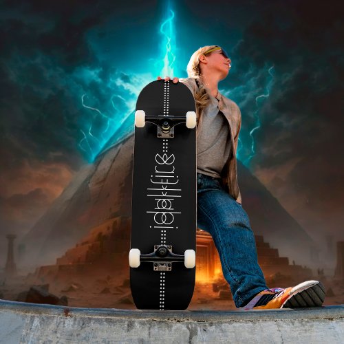 Your Name as Alien Glyphs Unique Black Skateboard