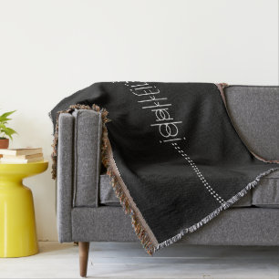 Your Name as Alien Glyphs Unique Black Throw Blanket