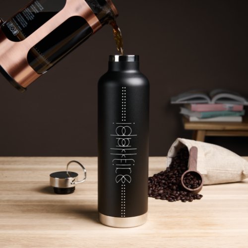 Your Name as Alien Glyphs Unique Black Water Bottle