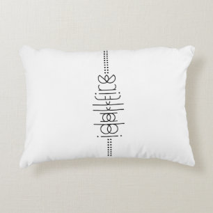 Your Name as Alien Glyphs Unique White Accent Pillow
