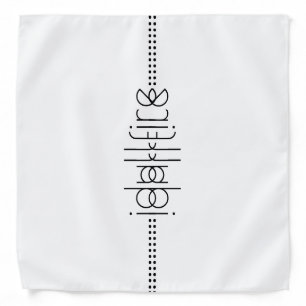 Your Name as Alien Glyphs Unique White Bandana