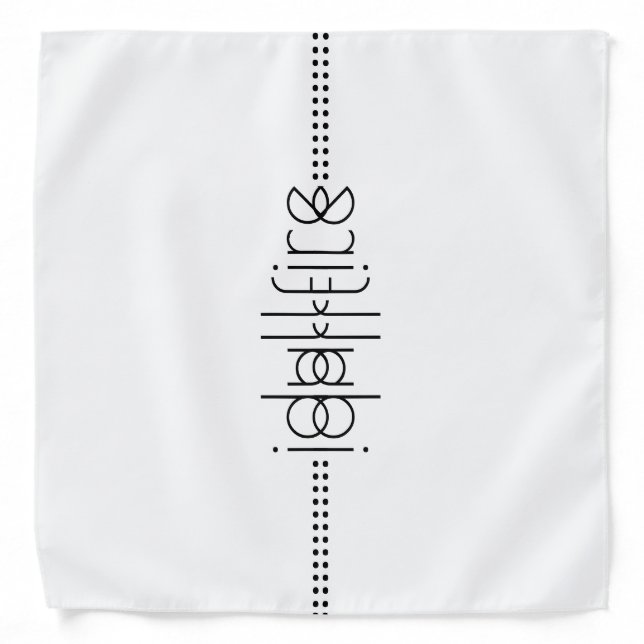 Your Name as Alien Glyphs Unique White Bandana (Front)