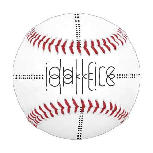 Your Name as Alien Glyphs Unique White Baseball