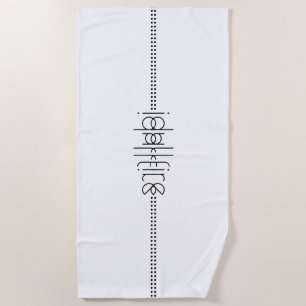 Your Name as Alien Glyphs Unique White Beach Towel