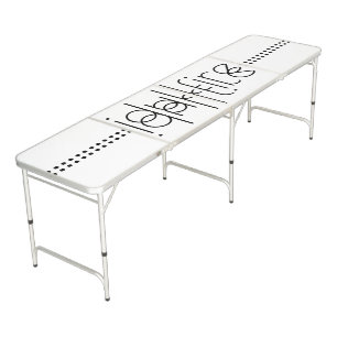 Your Name as Alien Glyphs Unique White Beer Pong Table