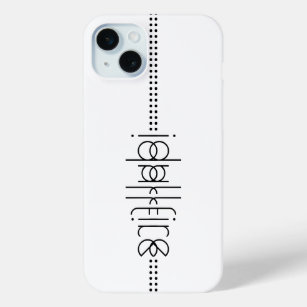 Your Name as Alien Glyphs Unique White iPhone 15 Plus Case