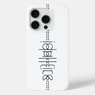 Your Name as Alien Glyphs Unique White iPhone 15 Pro Case