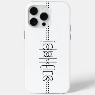 Your Name as Alien Glyphs Unique White iPhone 15 Pro Max Case