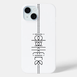 Your Name as Alien Glyphs Unique White iPhone 15 Case