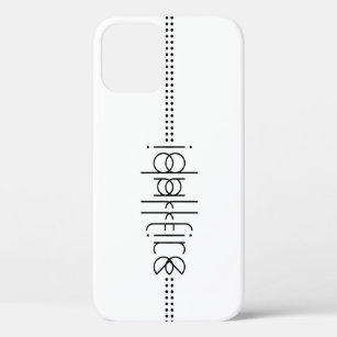 Your Name as Alien Glyphs Unique White iPhone 12 Pro Case