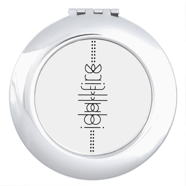 Your Name as Alien Glyphs Unique White Compact Mirror (Front)
