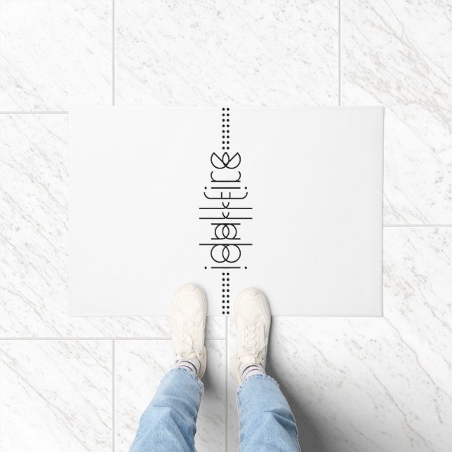 Your Name as Alien Glyphs Unique White Doormat (Indoor)
