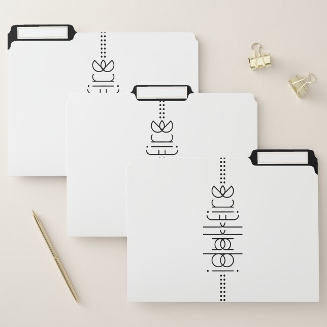 Your Name as Alien Glyphs Unique White File Folder (Set)
