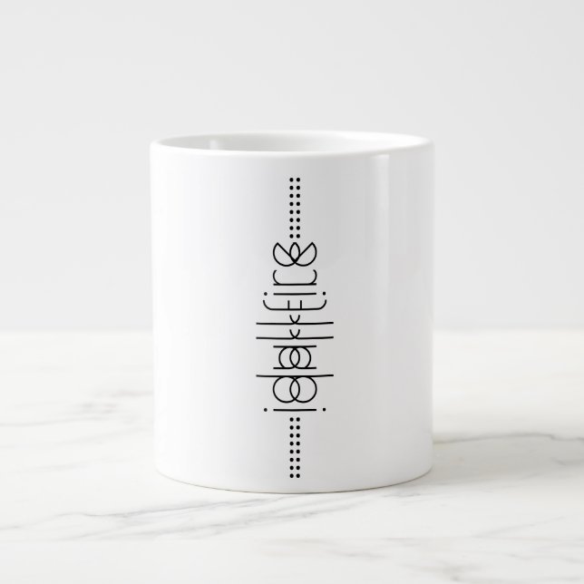 Your Name as Alien Glyphs Unique White Giant Coffee Mug (Front)