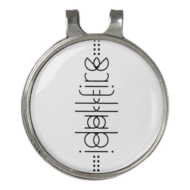 Your Name as Alien Glyphs Unique White Golf Hat Clip (Front)