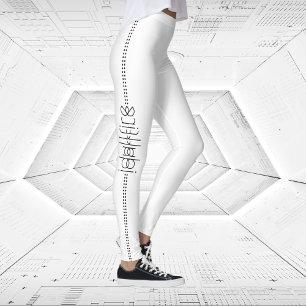 Your Name as Alien Glyphs Unique White Leggings