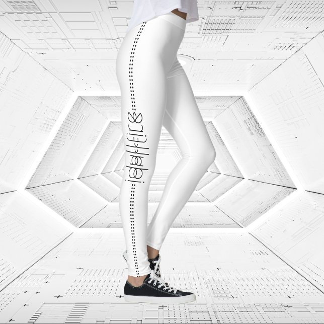Your Name as Alien Glyphs Unique White Leggings (Creator Uploaded)