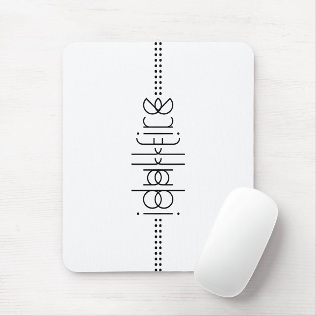 Your Name as Alien Glyphs Unique White Mouse Pad (With Mouse)
